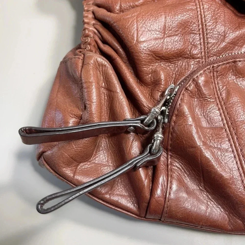 B. MAKOWSKY  | CROC LEATHER SATCHEL BOHO SHOULDER BAG - Picture 3 of 14